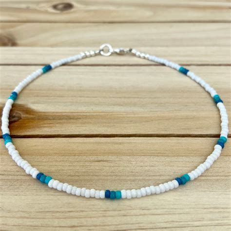 Ocean Beaded Anklet Seed Bead Anklet Beach Anklet Ankle Bracelet