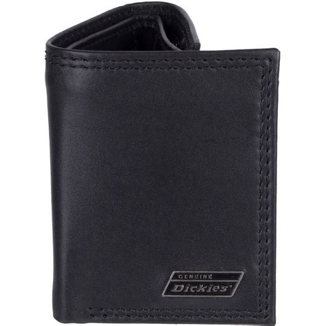 Genuine Dickies Men S RFID Leather Extra Capacity Trifold Wallet