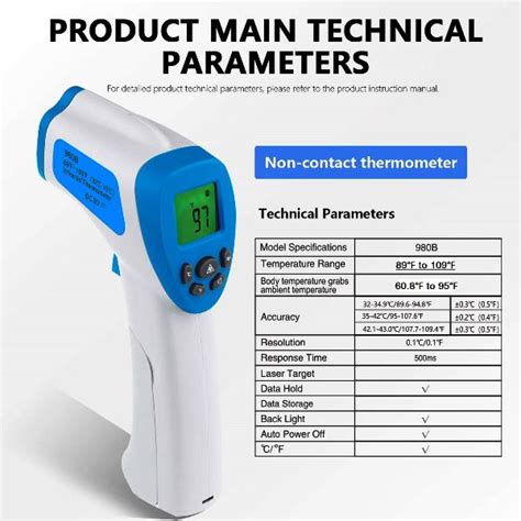 Infrared Thermometer Instruction Manual Display Maintenance