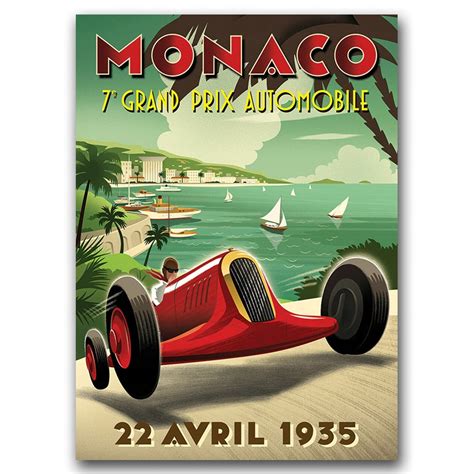 Retro Plakat Grand Prix Autmobile Monaco A