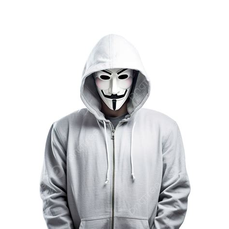 Man Wearing Jacket Hoodie In Anonymous Hacker Theme Steal Login