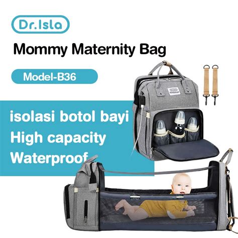 Jual Dr Isla Tas Bayi Multifungsi Tempat Tidur Lipat Baby Diapers Bag