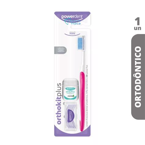 Kit Ortod Ntico Orthokit Plus Escova Fio Dental Passa Fio Powerdent