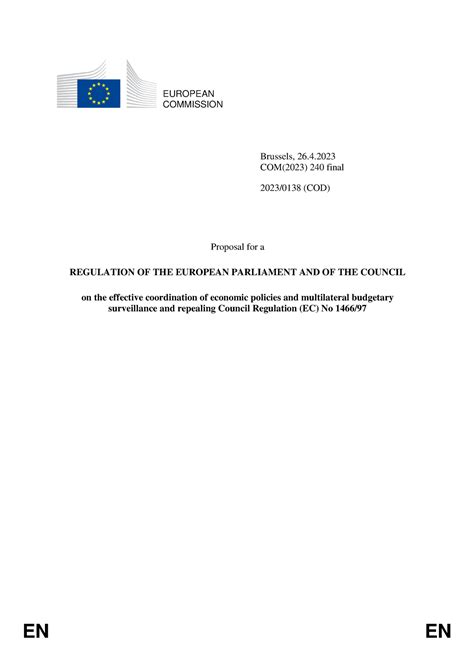 European Commission Proposal For Regulation European