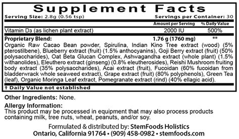 Stemfoods Holistics Stemvlife