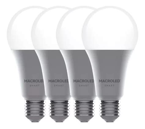 Pack X4 Bulbo Led A60 Macroled 12w E27 Smart Rgb Andriod Ios