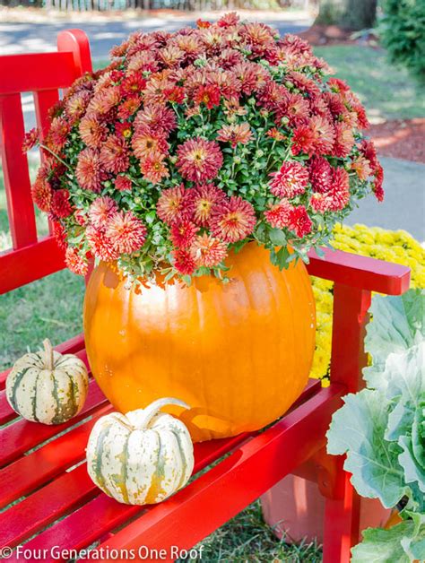 Diy Fall Pumpkin Planter Four Generations One Roof