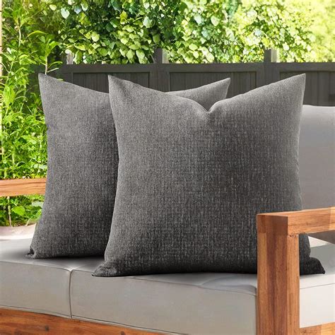 Topfinel Housse Coussin Exterieur Impermeable En Lin Imitation 45x45