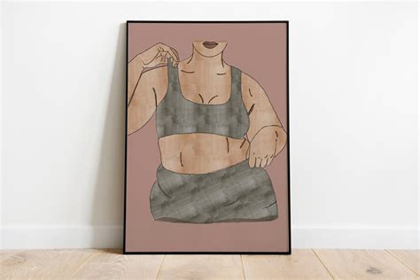 Boho Line Drawing Body Positive Art Nude Line Drawing Modern Line Art Boho Woman Drawing