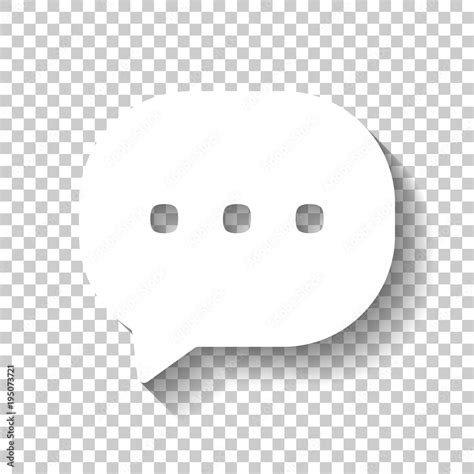 Chat Icon White Icon With Shadow On Transparent Background Stock