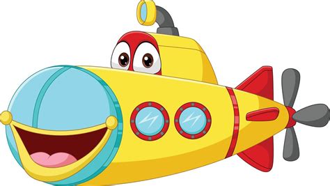 Cartoon Smiling Yellow Submarine Character 7152958 Vector Art At Vecteezy