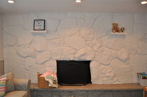 How To Paint A Stone Or Brick Fireplace Easy Diy Building Bluebird