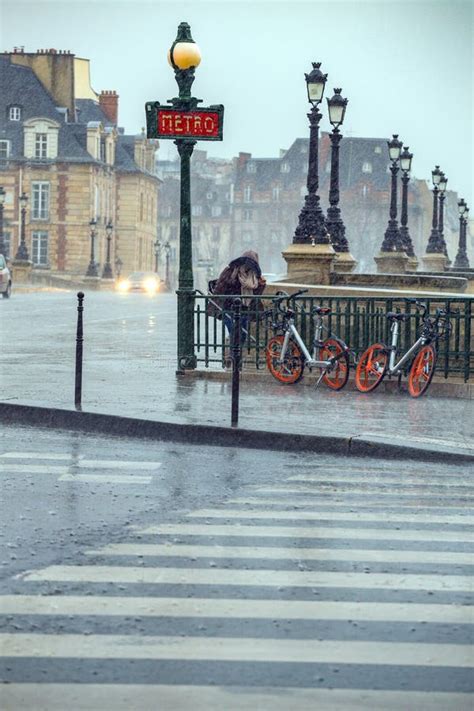 Heavy Rain on the Streets of Paris Editorial Photography - Image of ...