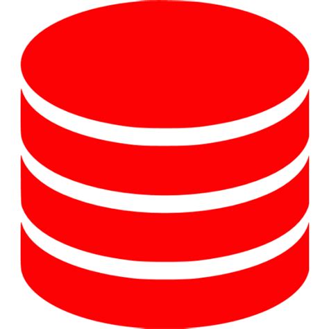 Red Database 5 Icon Free Red Database Icons
