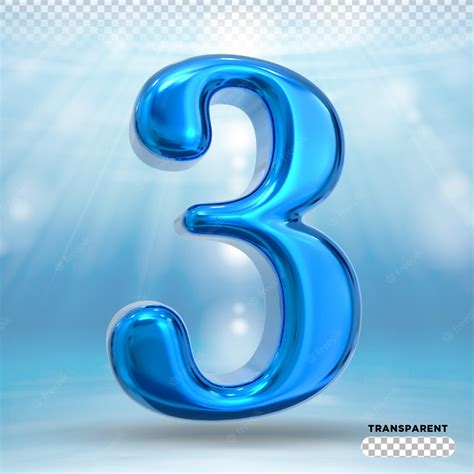 Premium Psd Number 3 Blue 3d Render Styles