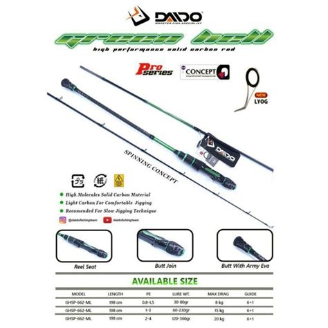 Jual Joran Pancing Spinning Daido Green Hell Pro Series M Ml