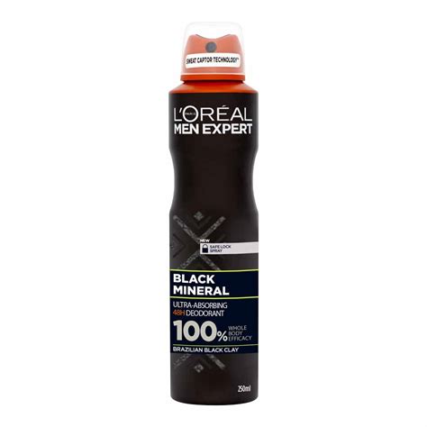 Loréal Paris Men Expert Deodorant Black Mineral 250ml Wilko