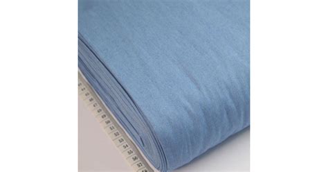 Cotton Shirt Fabric 4oz Washed Chambray Denim Light Blue