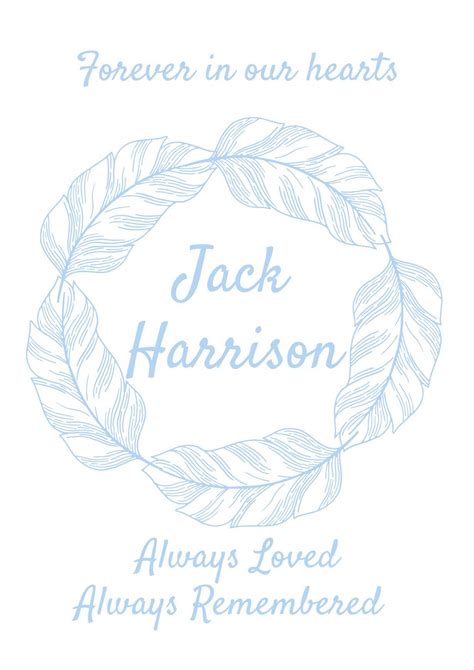 Memorial Print Fully Customisable Etsy