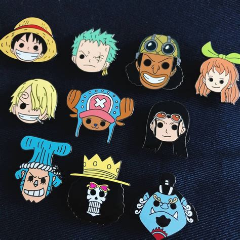 One Piece Straw Hat Crew Set Of 10 Hard Enamel Pins Free Shipping