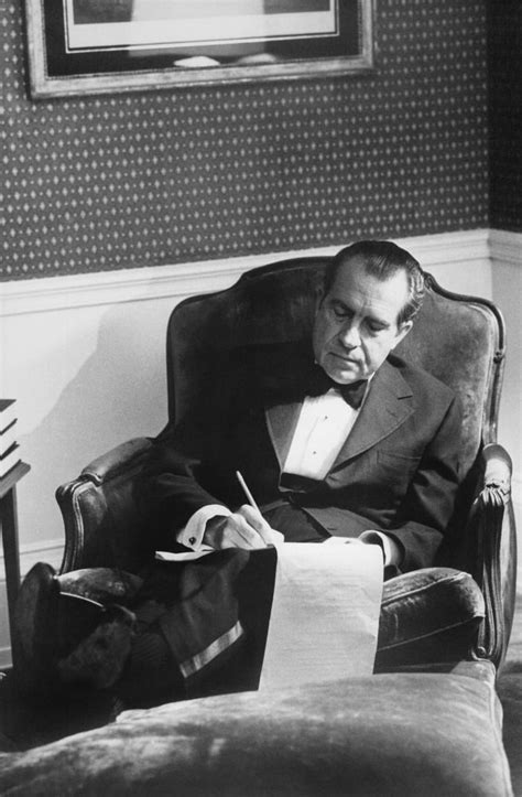 Richard Nixon Working In The Lincoln Sitting Room Ca 1969 74 History