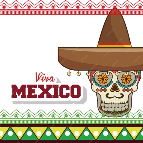 Premium Vector Viva Mexico Poster Celebration Vector Illustration Design