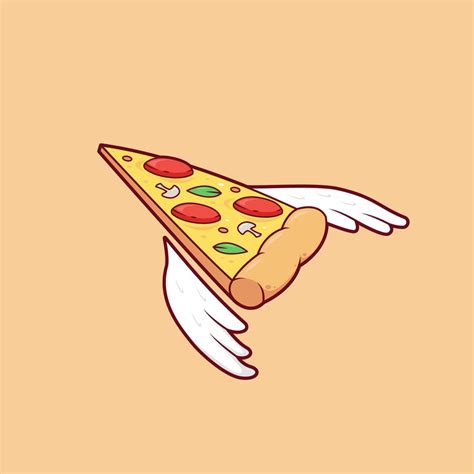 flying slice of pizza with wing illustration. angel pizza flying 13798907 Vector Art at Vecteezy