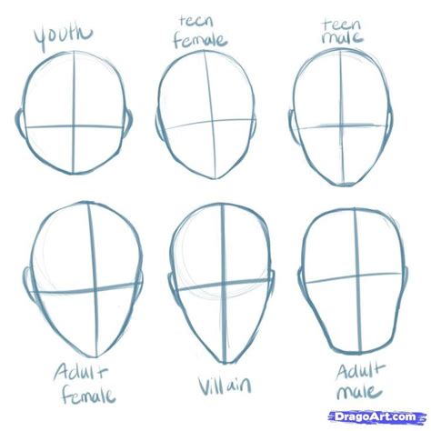 Anime Step By Step Drawing Head How To Draw Manga Heads Step By Step