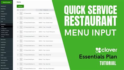 How To Format Upload A Menu To Clover Dashboard Clover Essentials