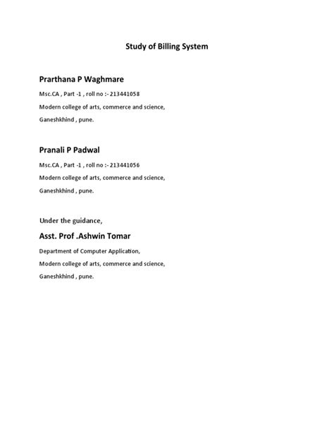 Study of Billing Systems | PDF | Feasibility Study | System