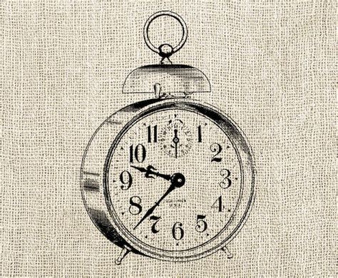 Clock Illustration Digital Download Antique Vintage Clock