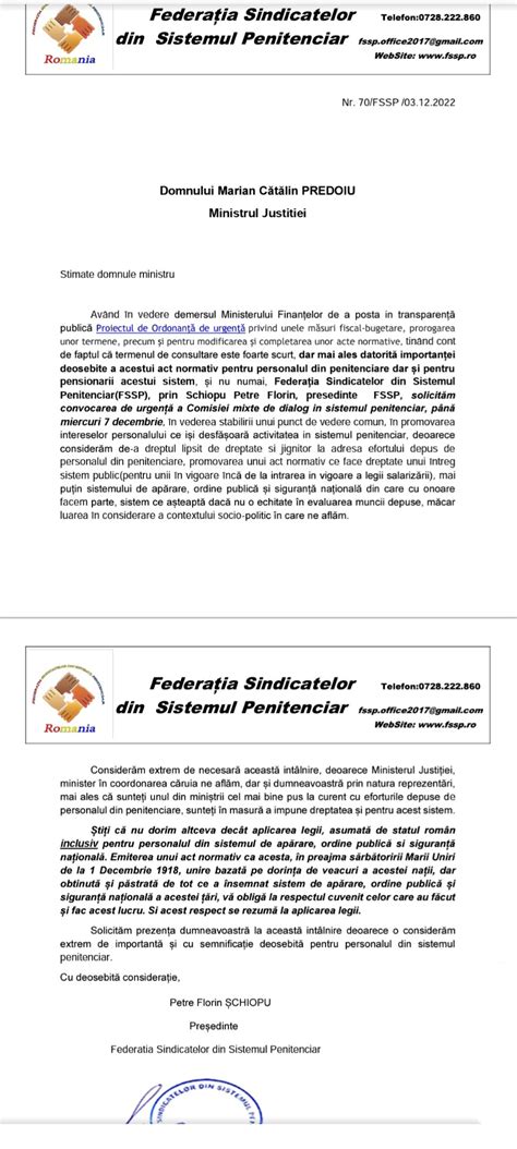 Solicitare Convocarea Comisiei Mixte De Dialog Federa Ia Sindicatelor