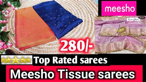 Meesho Tissue Saree Only 280 Meesho Sarees Haul Meesho Tissue