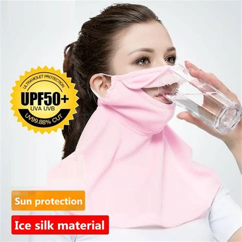 UV Sun Protection Mouth Face Mask Face Neck UV Protection Facial Mask ...