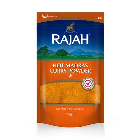 Hot Madras Curry Powder Seasoning Spice Mix 100g By Rajah Thai Food