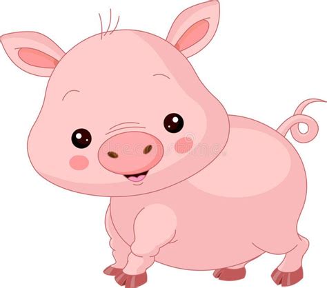 Adorable Illustration of a Pig on a Farm