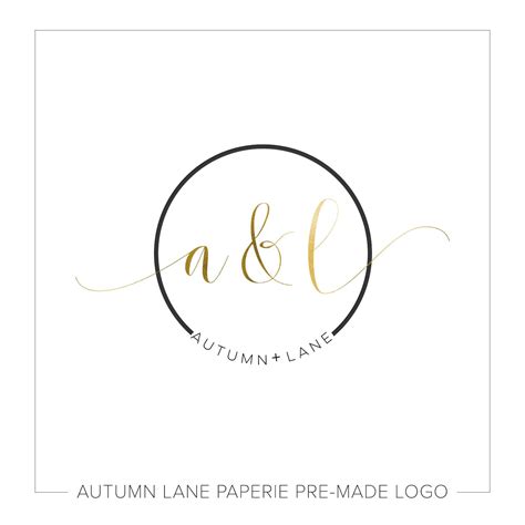 Gold Foil Initials Circular Wedding Logo Autumn Lane Paperie