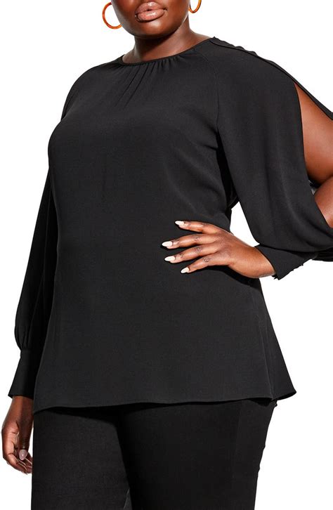 City Chic Split Sleeve Blouse Plus Size Nordstrom