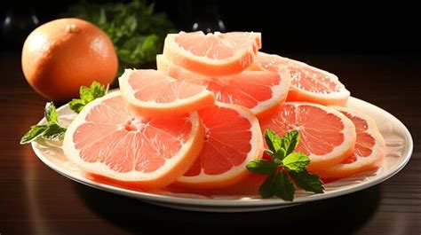 Premium AI Image Fresh Pomelo Fruit On White Table Background