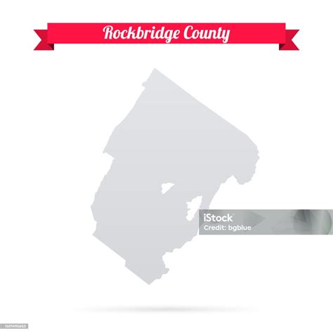 Rockbridge County Virginia Map On White Background With Red Banner