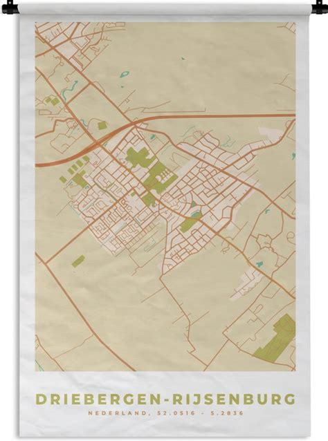 Wandkleed Wanddoek Kaart Plattegrond Stadskaart Driebergen