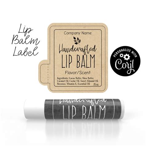 Editable Lip Balm Label Template Natural and Sophisticated. Personalize ...