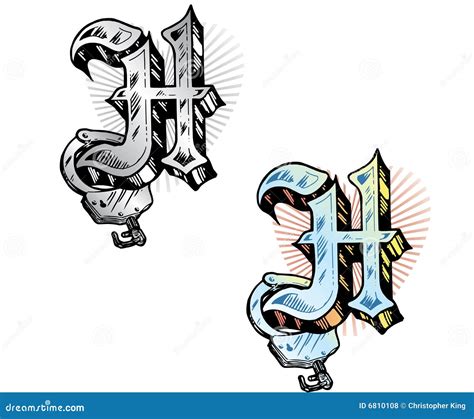 Tattoo Style Letter H Royalty Free Stock Photos - Image: 6810108