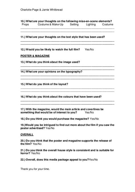 Focus Group Questionnaire