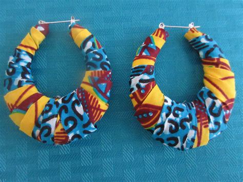 African Earrings Statement Earrings Ankara Earrings Fabric Etsy Fabric Earrings African