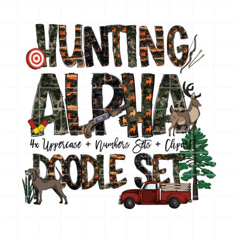 Deer Hunting Doodle Letters Camo Alphabet Orange Alphabet Png Entire