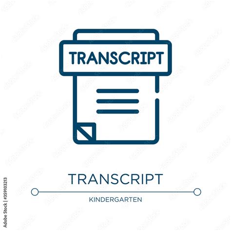 Transcript Icon Linear Vector Illustration From High School Collection