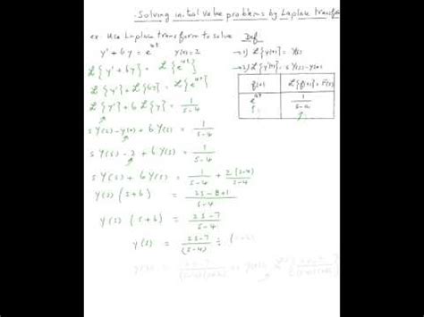 Solving Initial Value Problems Using Laplace Transforms Youtube