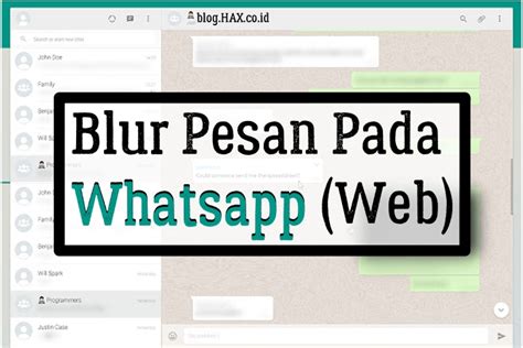 Cara Blur Pesan Pada Whatsapp Web Blog Tekno