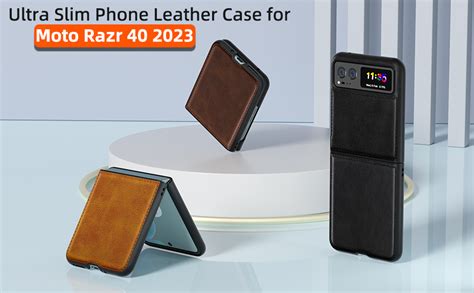 Foluu For Motorola Razr 2023 Case Leather Hard Pc Shell